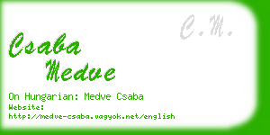 csaba medve business card
